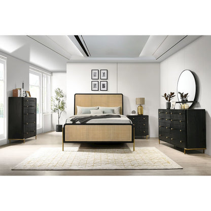 Black 3-Drawer Nightstand
