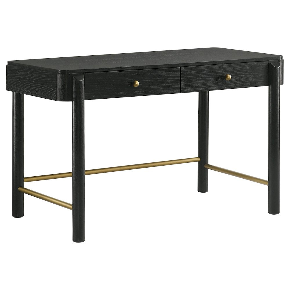 Black 2-Drawer Vanity Desk
