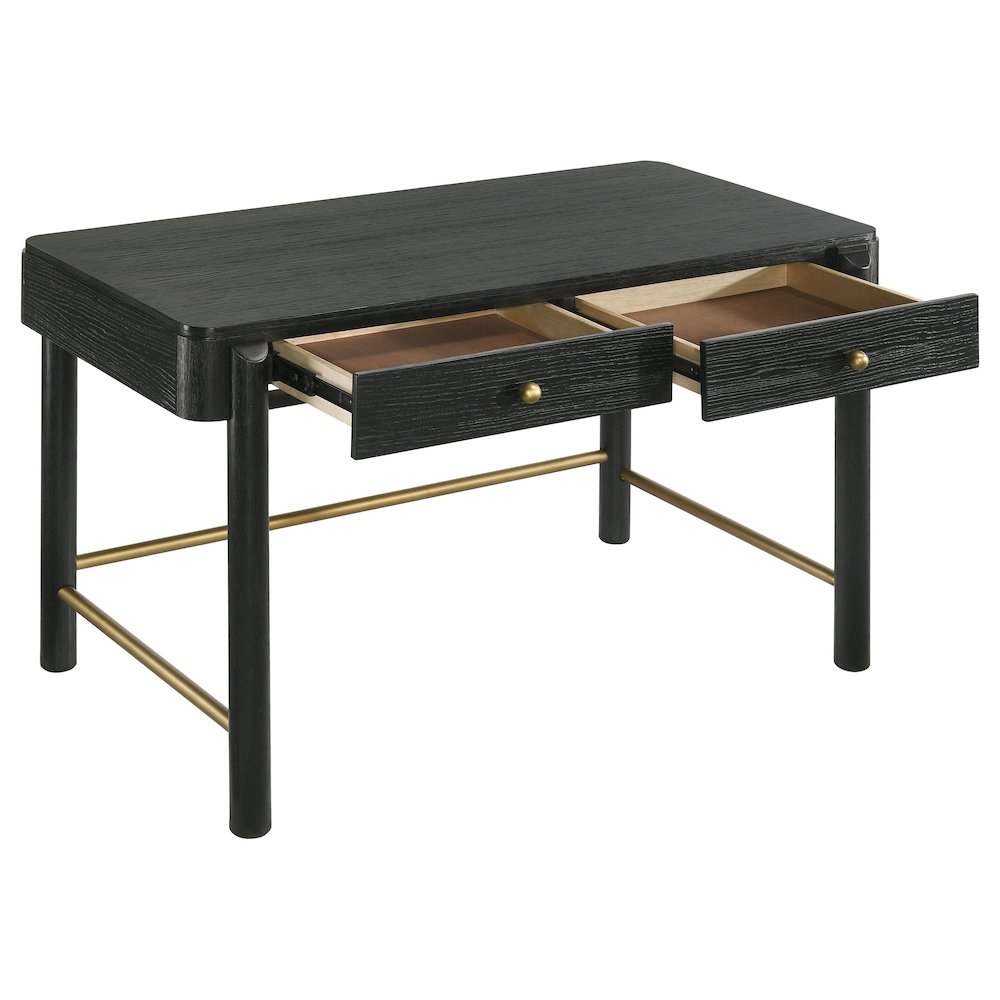 Black 2-Drawer Vanity Desk
