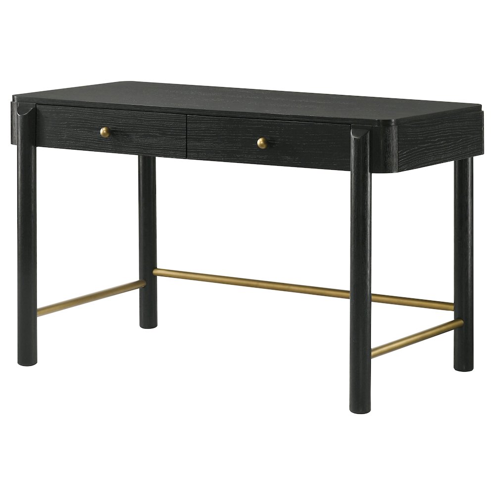 Black 2-Drawer Vanity Desk