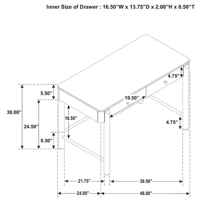 Black 2-Drawer Vanity Desk