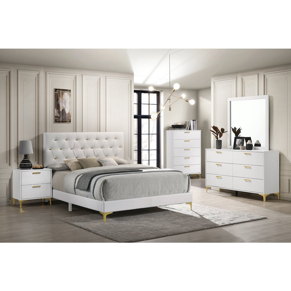 James White Upholstered Queen Panel Bed