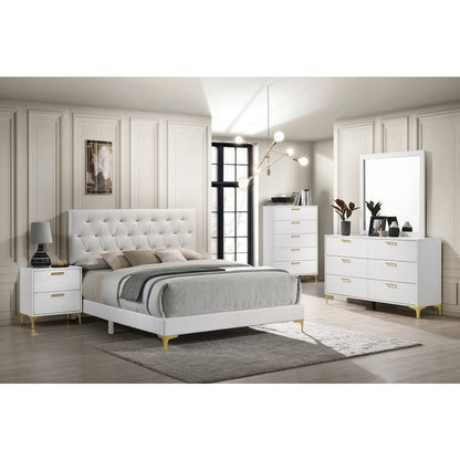 James White Upholstered Queen Panel Bed