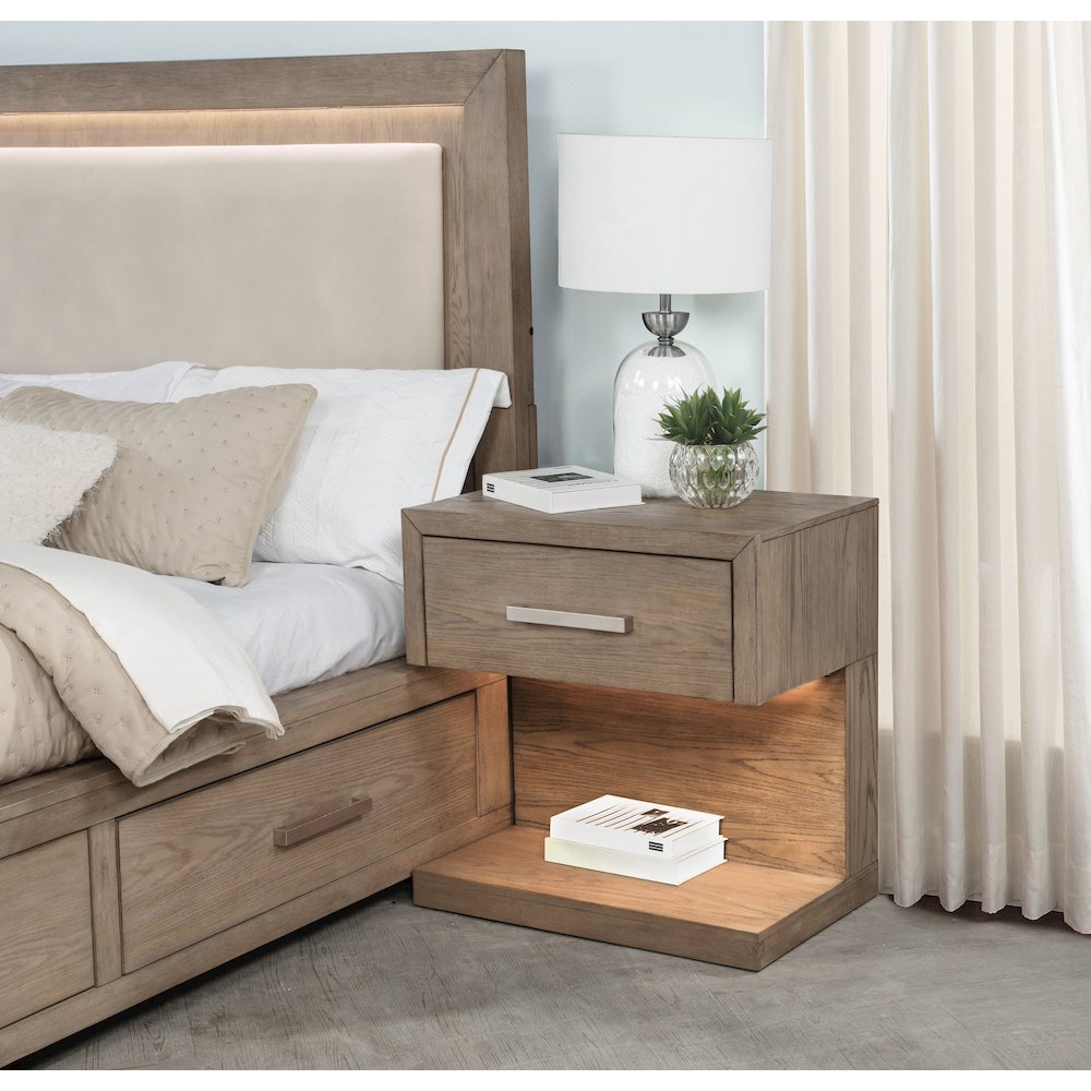 Gibbons Barley Brown 1-drawer Nightstand Bedside Table