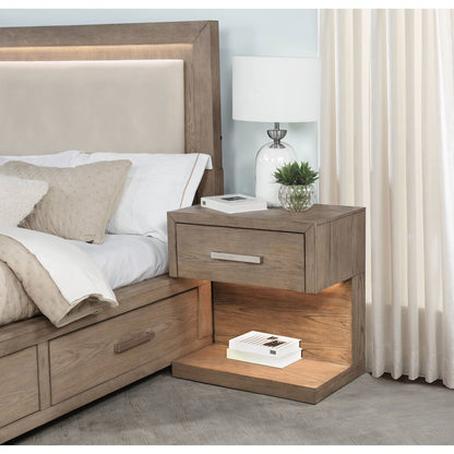 Gibbons Barley Brown 1-drawer Nightstand Bedside Table