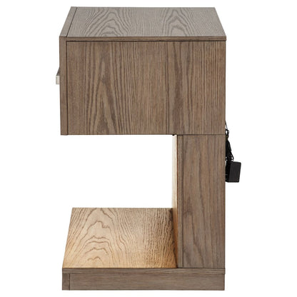 Gibbons Barley Brown 1-drawer Nightstand Bedside Table