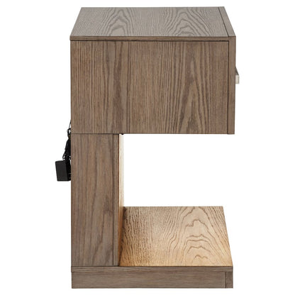 Gibbons Barley Brown 1-drawer Nightstand Bedside Table