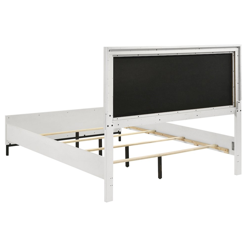 Taraval White Queen Upholstered Panel Bed