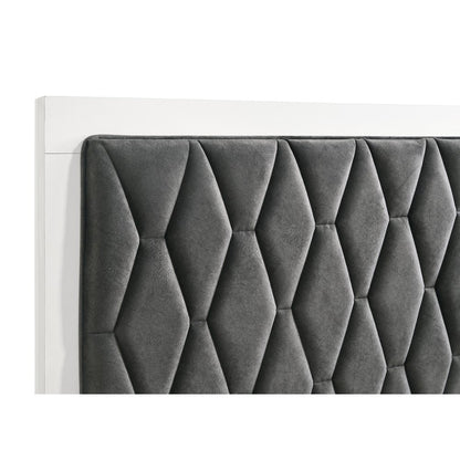 Taraval White Queen Upholstered Panel Bed