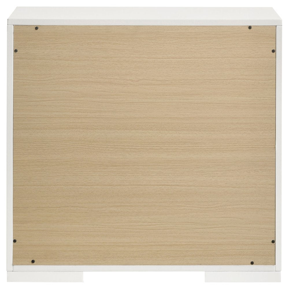 Pierce White High Gloss 2-drawer Nightstand Bedside Table