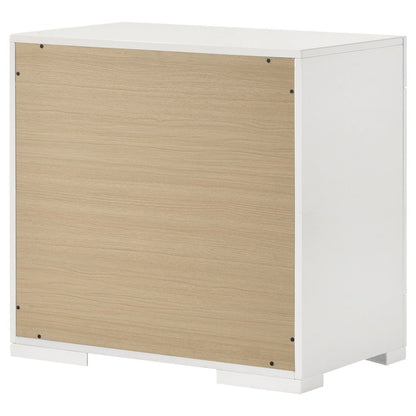 Pierce White High Gloss 2-drawer Nightstand Bedside Table