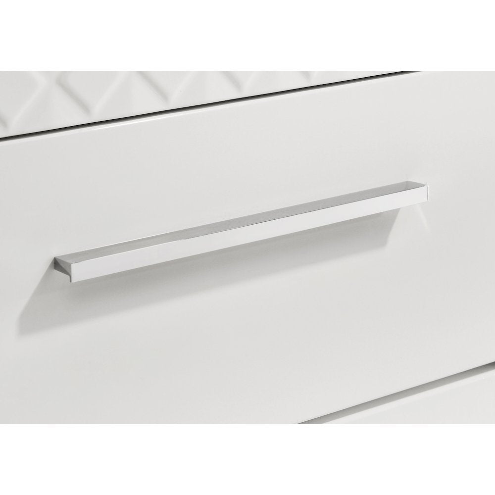 Pierce White High Gloss 2-drawer Nightstand Bedside Table