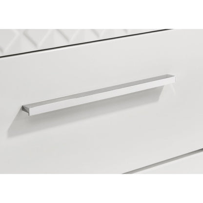 Pierce White High Gloss 2-drawer Nightstand Bedside Table