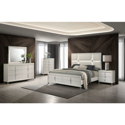 Gwendolyn Pearl White 2-drawer Nightstand Bedside Table