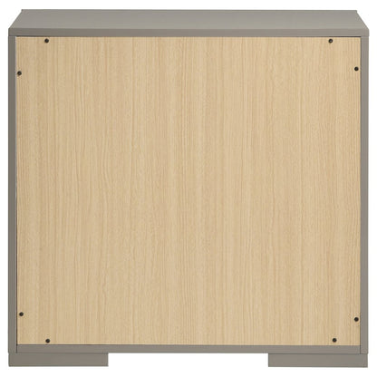 Pierce Grey High Gloss 2-drawer Nightstand Bedside Table