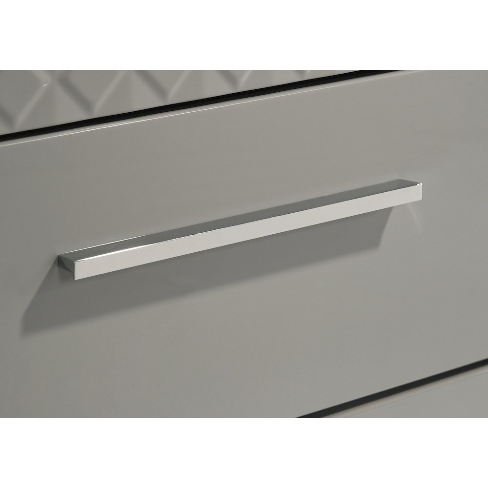 Pierce Grey High Gloss 2-drawer Nightstand Bedside Table