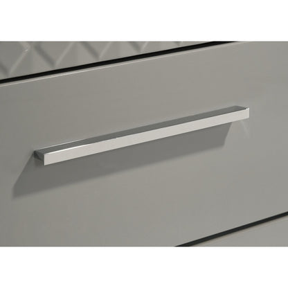 Pierce Grey High Gloss 2-drawer Nightstand Bedside Table