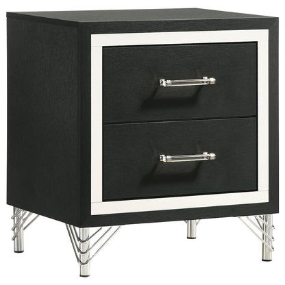 Malcolm Black 2-drawer Nightstand Bedside Table