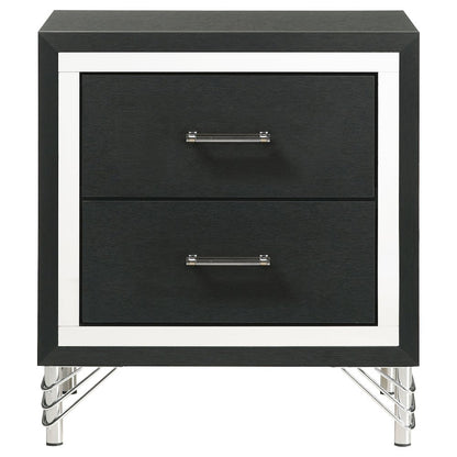 Malcolm Black 2-drawer Nightstand Bedside Table