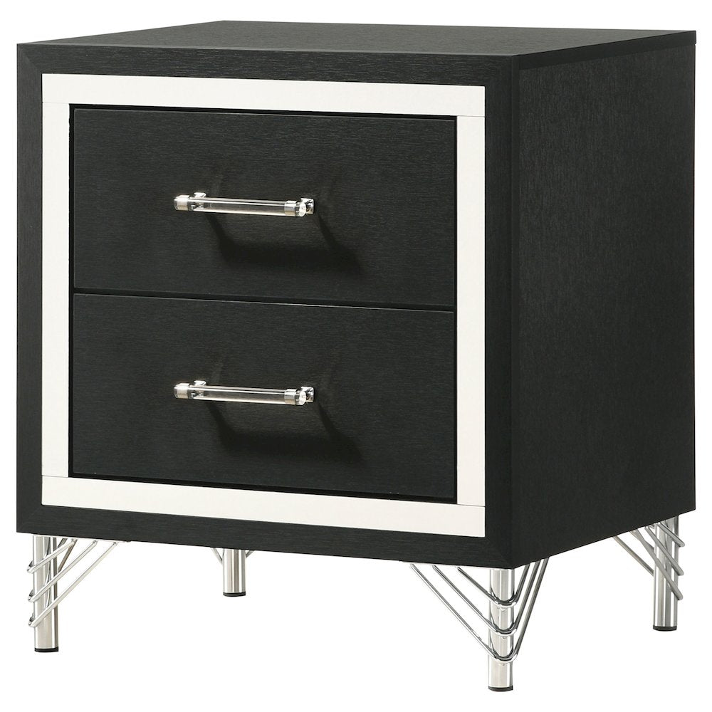 Malcolm Black 2-drawer Nightstand Bedside Table