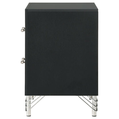 Malcolm Black 2-drawer Nightstand Bedside Table