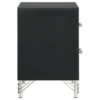 Malcolm Black 2-drawer Nightstand Bedside Table