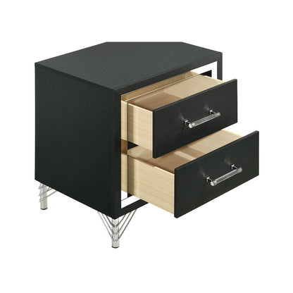 Malcolm Black 2-drawer Nightstand Bedside Table