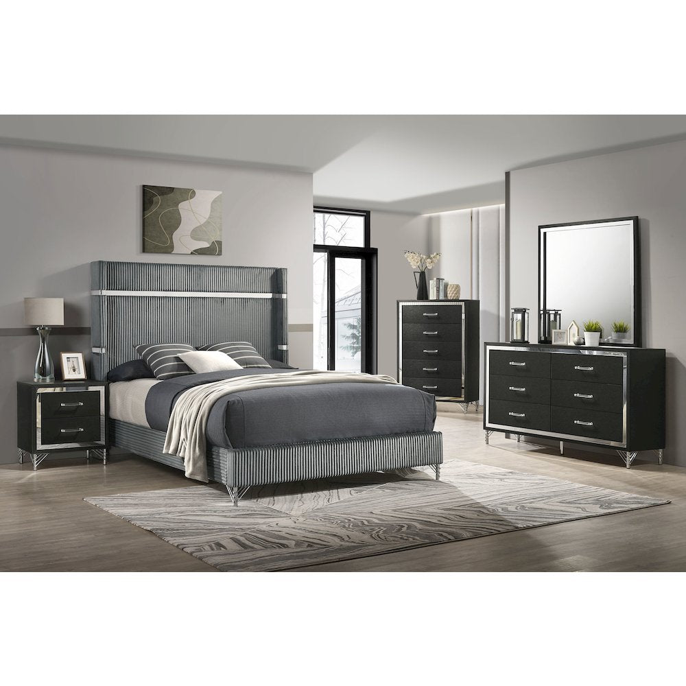 Malcolm Black 2-drawer Nightstand Bedside Table