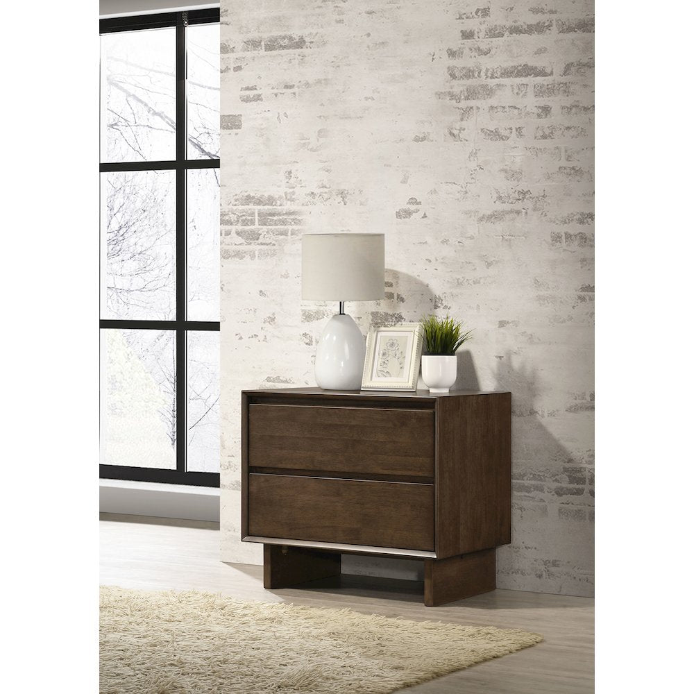 Hemlock Warm Brown 2-drawer Nightstand Bedside Table