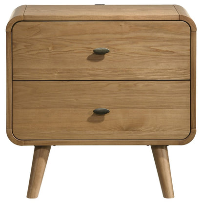 Winston Light Ash 2-drawer Nightstand Bedside Table