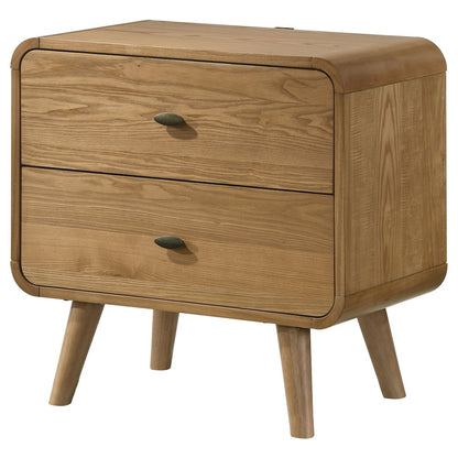 Winston Light Ash 2-drawer Nightstand Bedside Table
