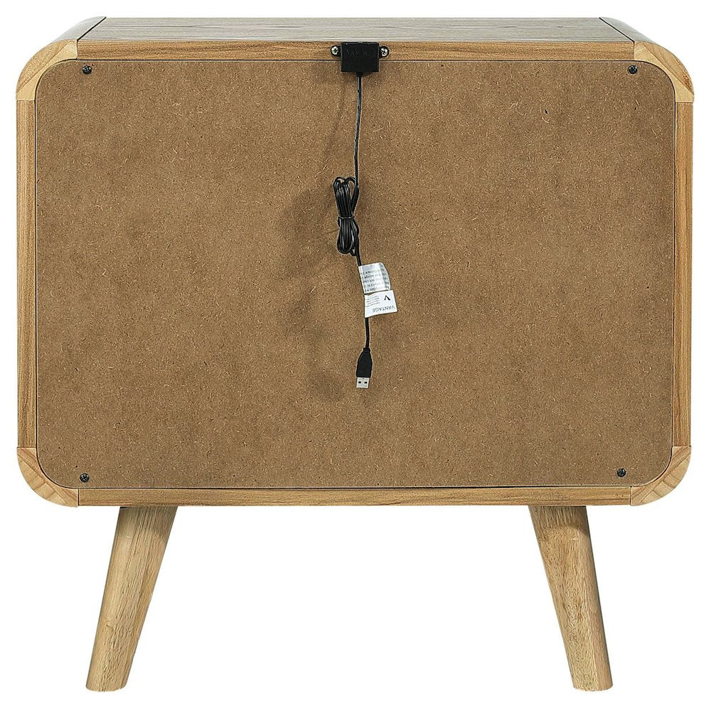 Winston Light Ash 2-drawer Nightstand Bedside Table