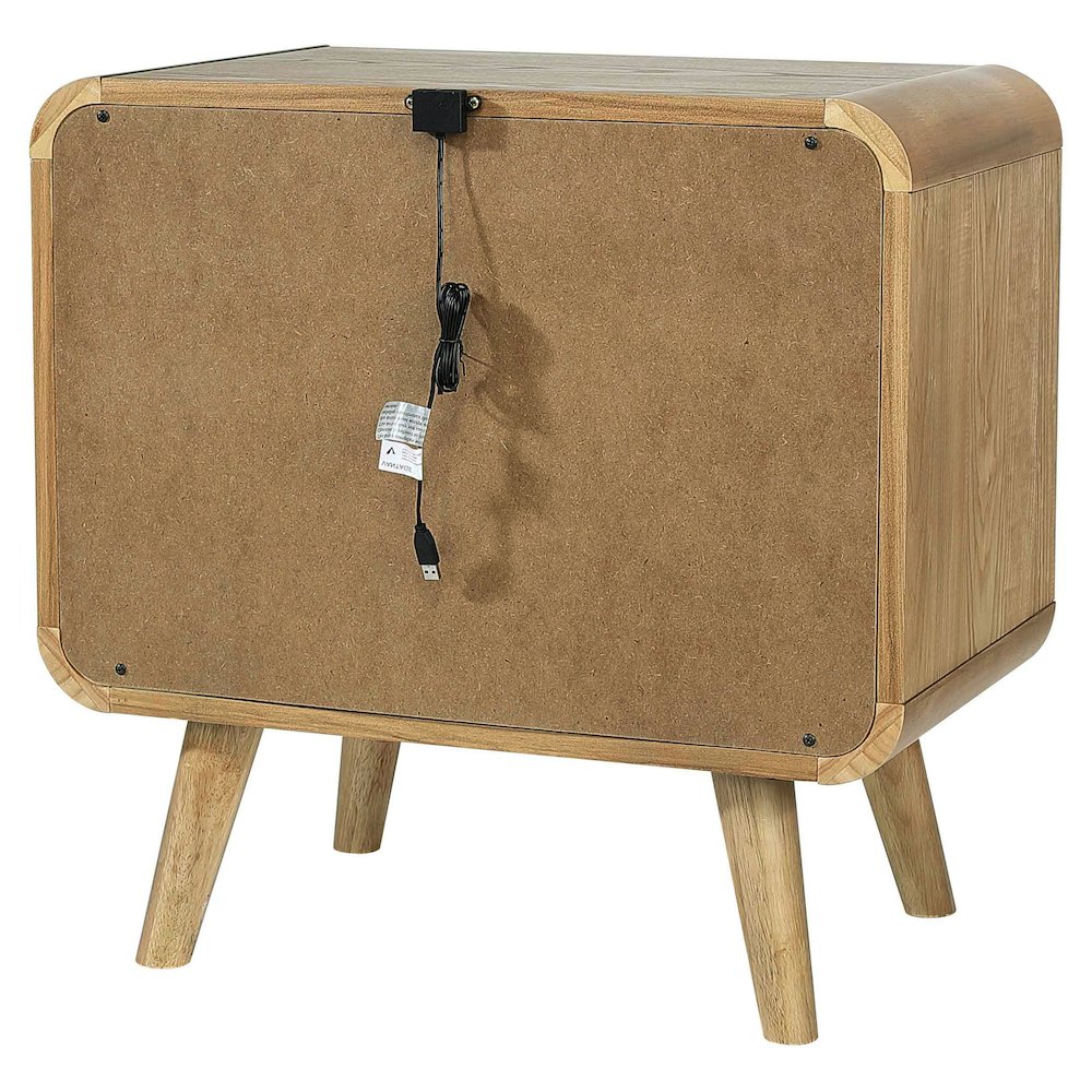 Winston Light Ash 2-drawer Nightstand Bedside Table