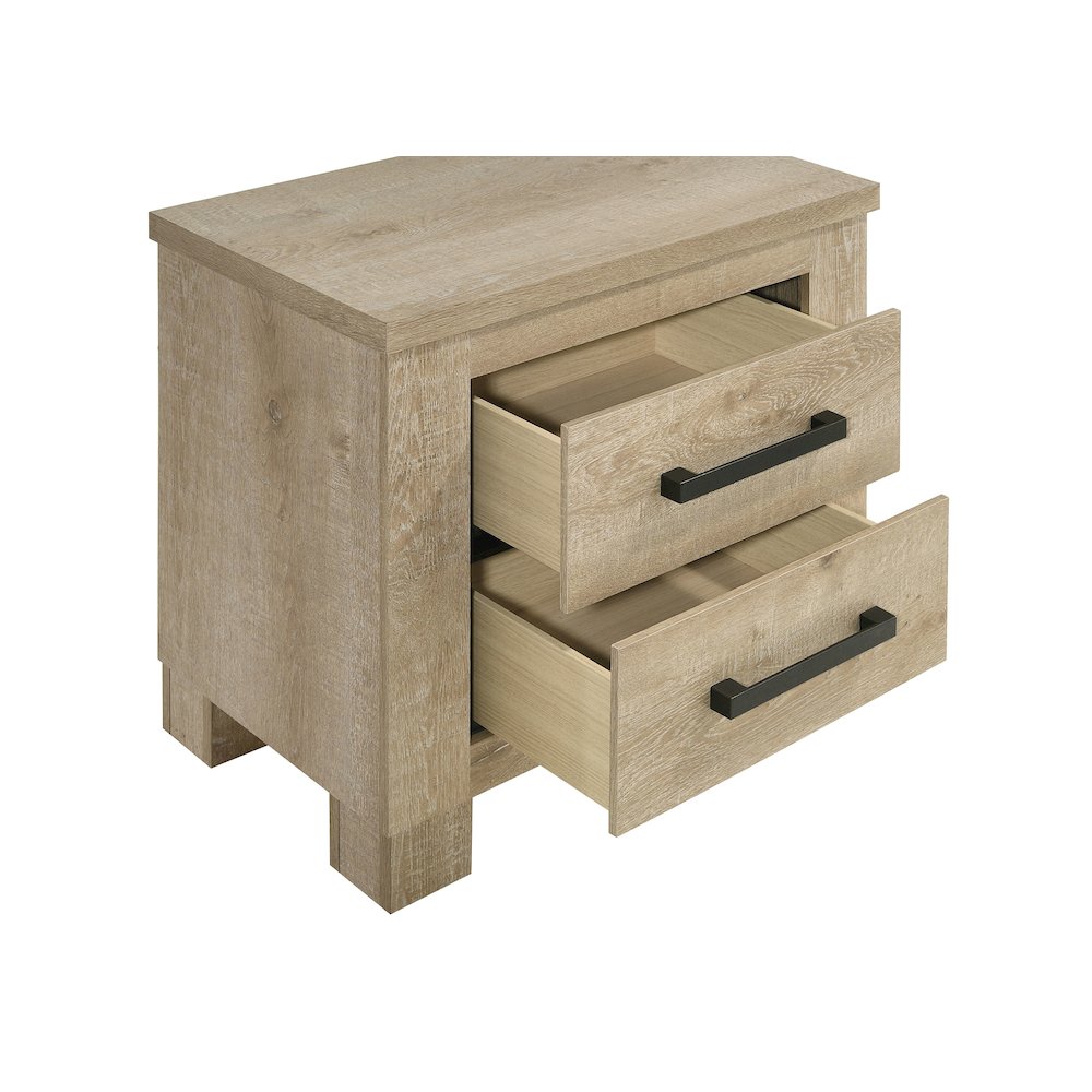 Sansome Weathered Oak 2-drawer Nightstand Bedside Table
