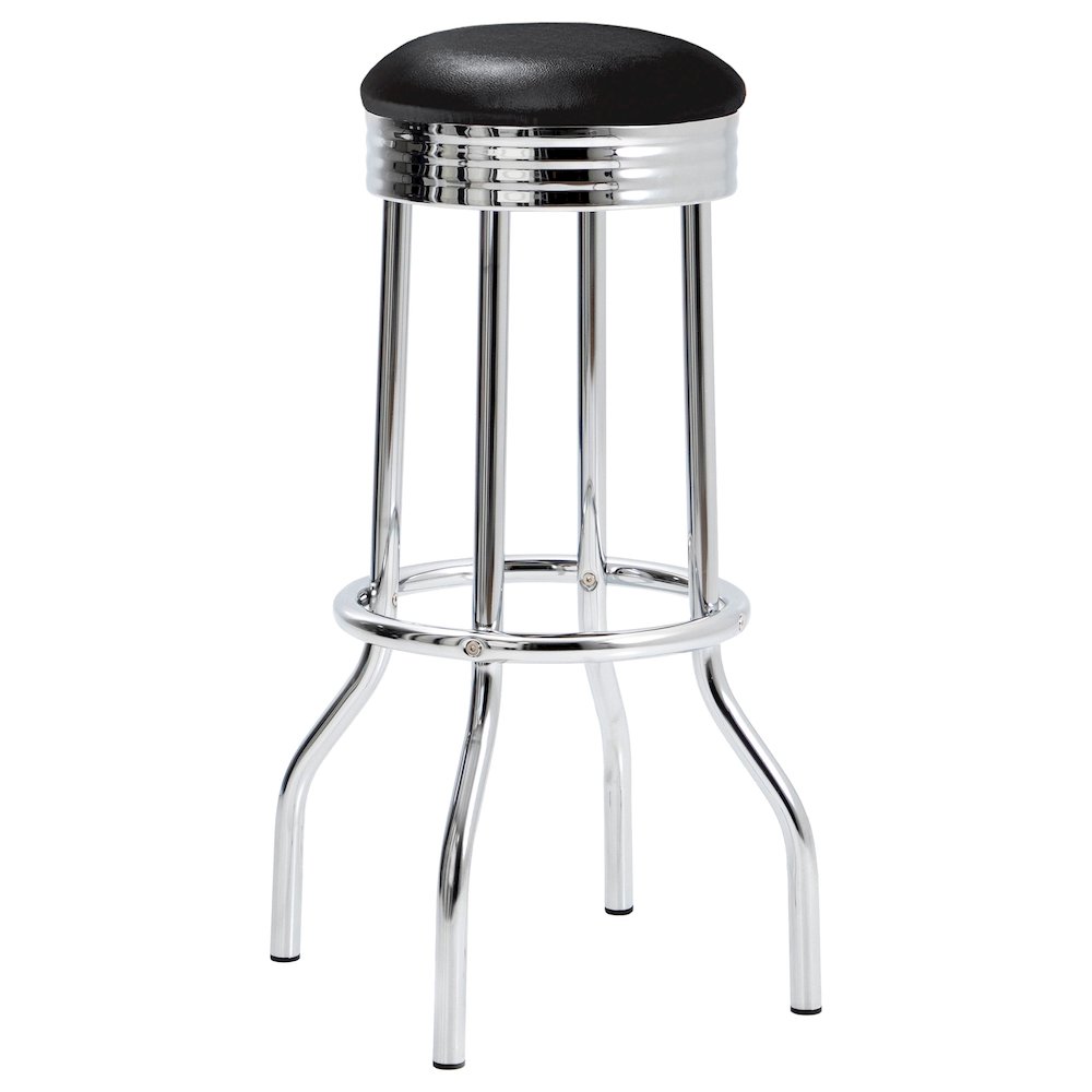 Midge Black 3-piece Round 1950s Bistro Pub Bar Table Set