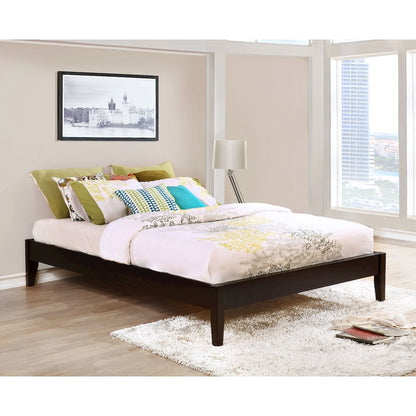 Contemporary Cappuccino Platform Bed