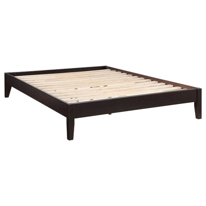 Contemporary Cappuccino Platform Bed