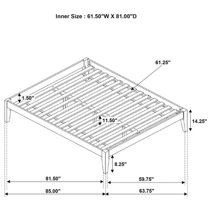 Contemporary Cappuccino Platform Bed