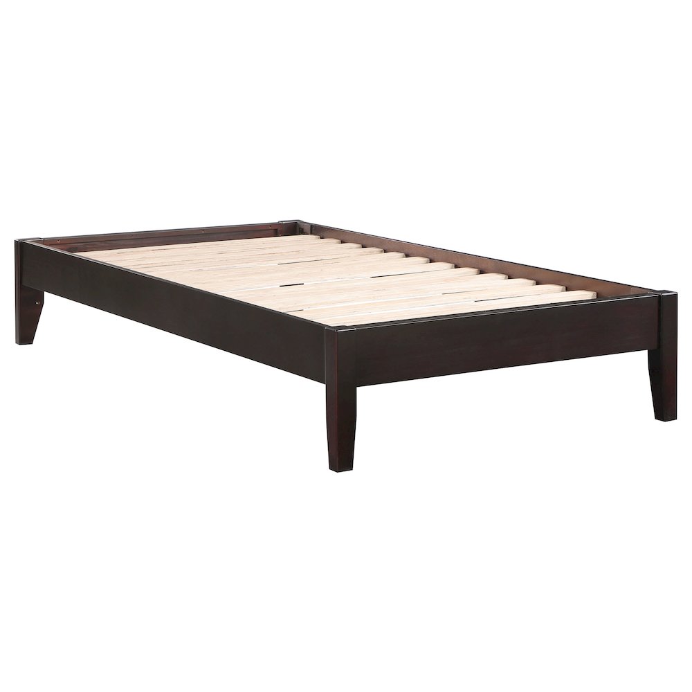 Contemporary Cappuccino Platform Bed
