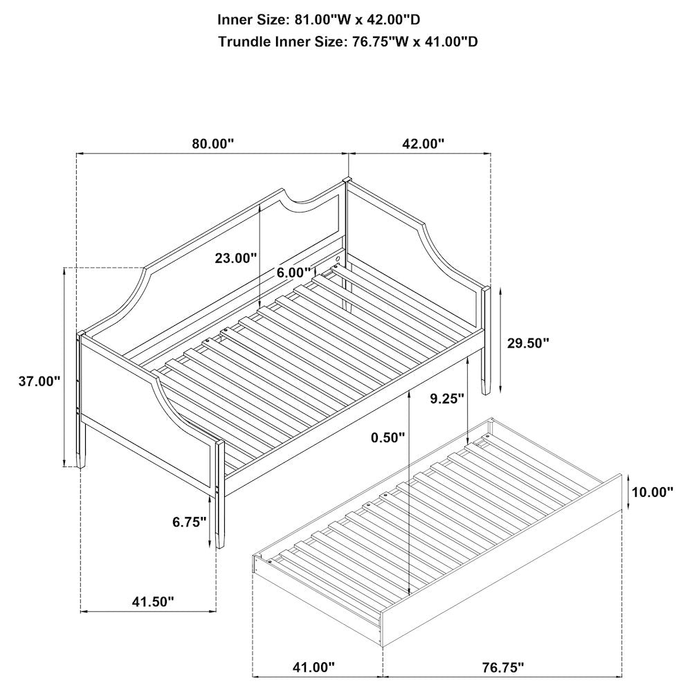 Wellston Cherry Wood Twin Daybed With Trundle