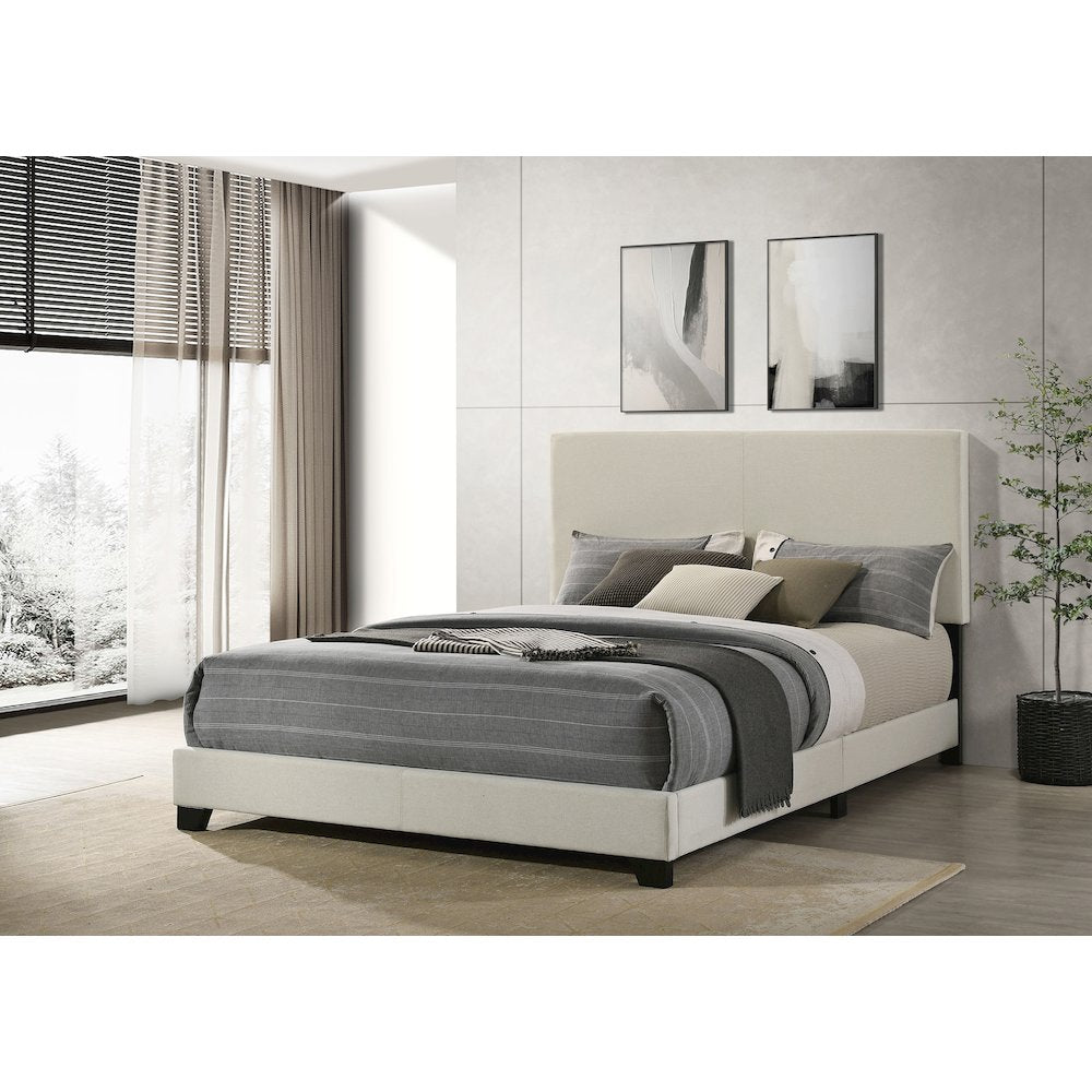 Efram Cream Upholstered Queen Bed
