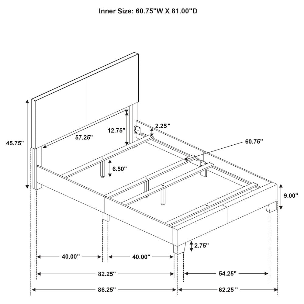 Efram Cream Upholstered Queen Bed