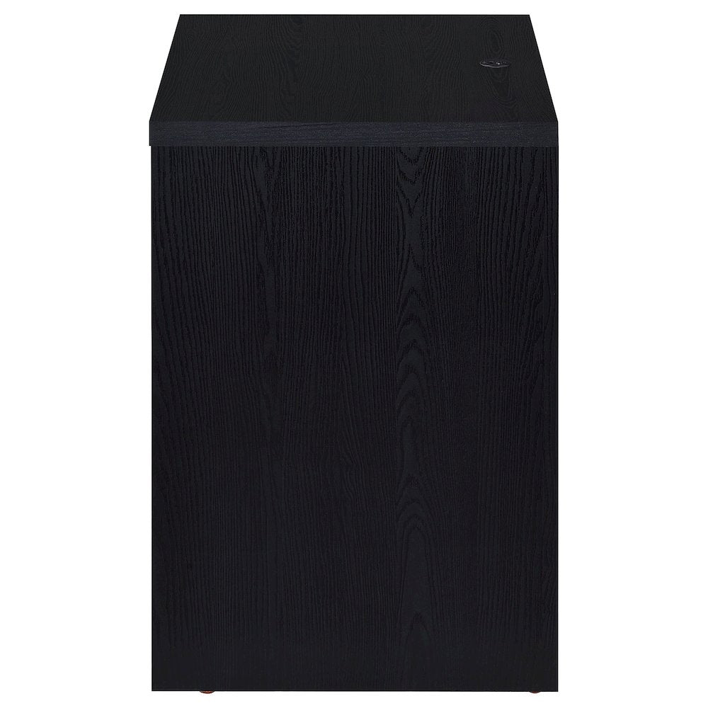 Geary Black 2-drawer Nightstand LED Lights and USB