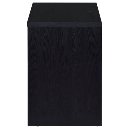 Geary Black 2-drawer Nightstand LED Lights and USB