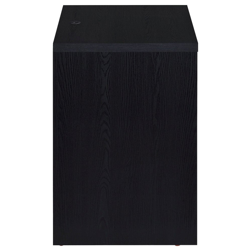 Geary Black 2-drawer Nightstand LED Lights and USB