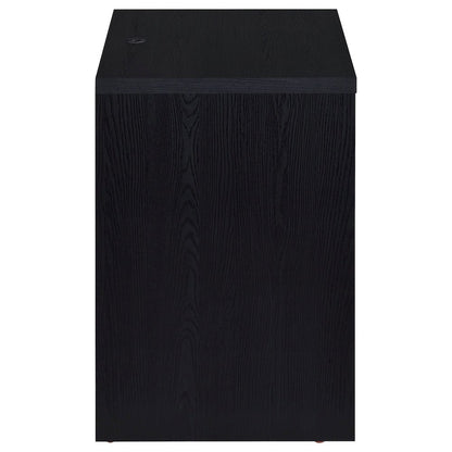 Geary Black 2-drawer Nightstand LED Lights and USB