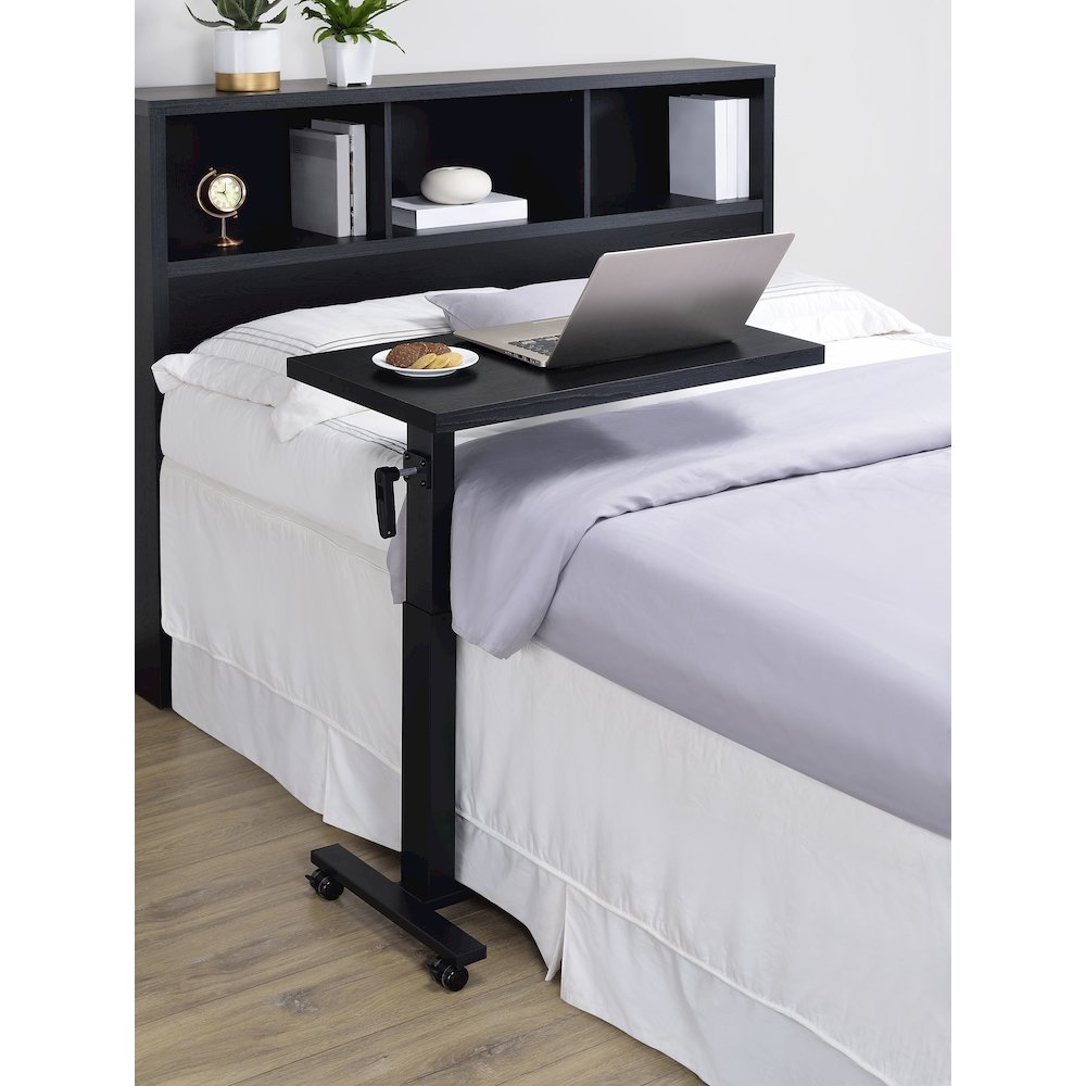 Geary Black Height Adjustable Mobile Bedroom C-Table