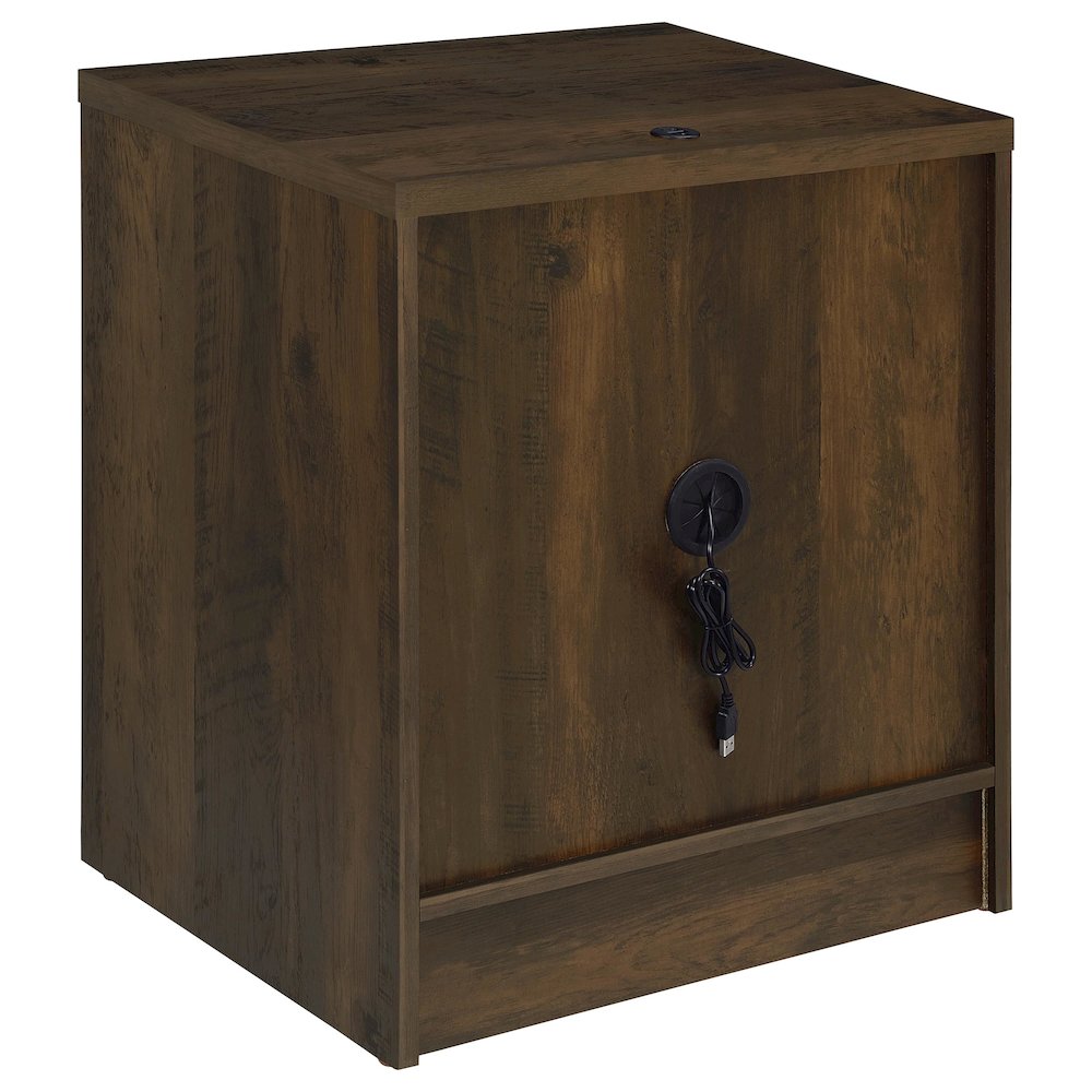 Geary Dark Pine 2-drawer Nightstand LED Lights and USB