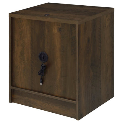 Geary Dark Pine 2-drawer Nightstand LED Lights and USB