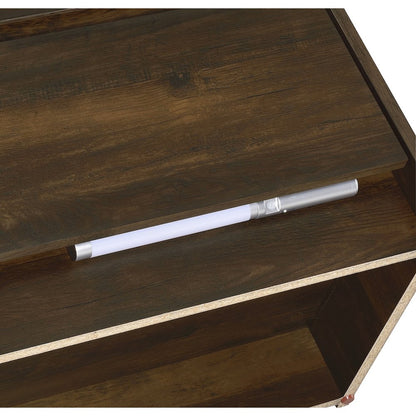 Geary Dark Pine 2-drawer Nightstand LED Lights and USB